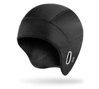 Bafiwu Casque d'hiver chaud sous casque de vélo, casque d'hiver chaud avec trous pour lunettes, sous-casque pour homme et femme, cyclisme, ski, course à pied, Noir , 55-65