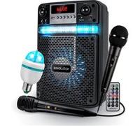 bafle karaoké enfant led ado party 400w batterie koolstar - 2 micros - application smartphone usb/bluetooth/radio fm