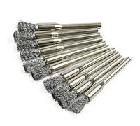 Bafnsiji 15pcs Brosses de Fil, Pinceaux de Coupe de Roue de Fil, Brosses de Roue de Fil de Type Crayon Professionnel, Ensemble de brosses de Forage de Fil en Forme de Roue d'acier, Ensemble de Roues