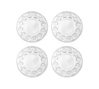Bafnsiji 17cm,Assiettes à Dessert en Verre, Set d'assiettes en Verre pour 4, Assiettes à Dessert en Verre trempé Transparent, Assiettes en Verre pour apéritif, Fruits, gâteau, Salade