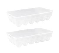 Bafnsiji 2 Pack Egg Tray pour réfrigérateur, Boîte de Rangement des œufs Claire, Porte-œufs en Plastique pour réfrigérateur, Porte-œufs de Grande capacité pour réfrigérateur