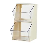 Bafnsiji 2 Tier Tea Bag Storage, Boîtes de Stockage de thé, Transparent Stackable Tea Holder, Sachet de thé en Plastique, Sachet de thé Caddy Box, Distributeur de Sachet de thé Table