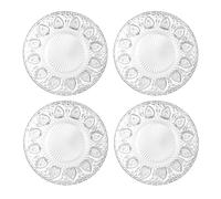 Bafnsiji 30cm,Assiettes à Dessert en Verre, Set d'assiettes en Verre pour 4, Assiettes à Dessert en Verre trempé Transparent, Assiettes en Verre pour apéritif, Fruits, gâteau, Salade