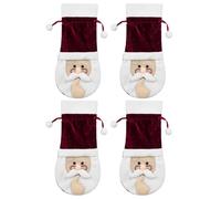 Bafnsiji 4 Sacs-Cadeaux en Velours, Sacs en Velours Doux avec Cordons, Sacs-Cadeaux à Cordon de Noël, Sacs-Cadeaux en Velours pour Cadeaux de Noël, Jouets et Sacs de Rangement pour fêtes de Vacances