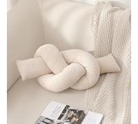 Bafnsiji Coussin en Nouilles de Chenille noué à la Main avec Insert - Coussin décoratif Moderne, Texture tissée Douce, Comprend Un Coussin intérieur et Une Fermeture éclair cachée,B