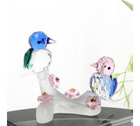 Bafnsiji Cristal Double Oiseaux Ornements Décoratif, Cristal Amour Oiseaux Collection Figurine, Mariage Couple Éléments Collection Décor À La Maison, Cadeaux De Mariage pour Parents,D