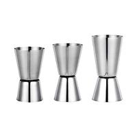Bafnsiji Ensemble de 3 Jigger Cocktail en Acier Inoxydable, Double Spirit Measure Cup, Double Cocktail Jigger, Mesures de Boisson, 15/30ml & 20/40ml & 25/50ml Professionnel Barman Mesure Cup
