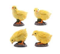 Bafnsiji Ensemble de 4 Statues de Jardin de Poussin, Ornements en métal de Jardin d'oiseaux de Poussin, Petits Poussins Jaunes