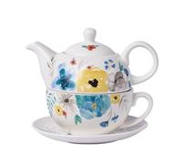 Bafnsiji Ensemble de Tasse à thé et Soucoupe, thé de Chine Floral pour Un Ensemble, théière de 480 ML et Tasse de 350 ML avec Soucoupe, Tasse de théière en Porcelaine et Ensemble de Soucoupe,D