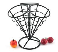 Bafnsiji Fry Stand Holder, Placage Français Frites Stand, Français Fry Stand Cône Panier, Fer Cône Snack Présentoir, Frites Métal Fil Panier,A