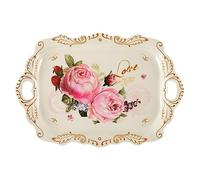 Bafnsiji Grands Plateaux en Plastique de Service, Plateau de thé de mélamine, Plateaux rectangulaires de Nourriture, Plateaux décoratifs de Service, Plateaux de Service avec des poignées,38.1cm