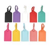 Bafnsiji Lot de 10 étiquettes de Bagages en Cuir pour Hommes et Femmes, étiquettes de Bagages en Cuir PU, étiquettes pour valises, étiquettes nominatives, Protection de la Vie privée