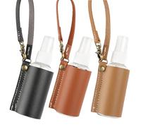 Bafnsiji Lot de 3 flacons pulvérisateurs vides avec Porte-clés en Cuir, Flacon pulvérisateur de 60 ML avec Porte-clés, Mini flacons de pulvérisation pour Camping, Porte-clés pour flacons