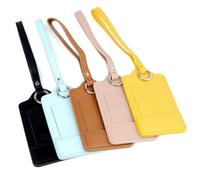 Bafnsiji Lot de 5 étiquettes de Bagages pour valises en Similicuir avec Couverture de confidentialité Étiquette de Bagage en Cuir pour valises Étiquettes d'identification Étiquettes pour Sacs