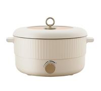 Bafnsiji Marmite électrique 5L, Multi-cuiseur antiadhésif 1000W avec Couvercle, Casserole Profonde de 9 cm pour 3 à 6 Personnes, pour mijoter, bouillir, contrôle de température par Bouton Rotatif