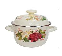 Bafnsiji Marmite Ronde en émail, Marmite à Bouillon en émail avec Couvercle, Marmite à Soupe en émail, Marmites à Induction, Contenants de Stockage des Aliments,C