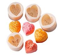 Bafnsiji Moule en Silicone Rose en Forme de cœur, moules de Savon à cavité Unique 4PCS, Moule en Silicone 3D Love Rose Flower en Forme de cœur, Moule de Savon en Silicone