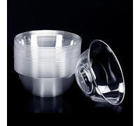 Bafnsiji Paquet de 100 Bols à Dessert en Plastique, Bols à Dessert en Plastique Dur Clair, Bols de Service en Plastique, Parfait pour la Confiture de thé de l'après-midi, crème, 300ml