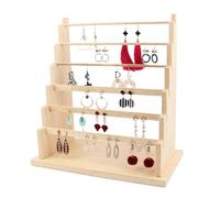 Bafnsiji Porte-Boucle d'oreille en Bois, Porte-Boucle d'oreille à 6 Niveaux, Organisateur de Bijoux de Boucle d'oreille en Bois et Support d'affichage, Organisateur de Bijoux Suspendu