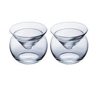 Bafnsiji Servir Ensemble de 2 Caviar, Ensemble de Serveur de Refroidisseur de Caviar en Verre, Tasse en Verre de Whisky, Bol de Service de Refroidisseur de Trempette,210ML