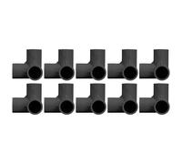 BAFOVY 10 Pièces Raccords en PVC en T Coudes à 90 Degrés Diamètre Intérieur 25mm pour Meubles Serres Tentes Conduites D'eau avec Surface Brillante (BLACK)
