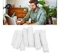 BAFOVY 100 Pièces Couvres-écouteurs Jetables Extensibles Sanitaires en Tissu Non tissé 11 Cm/4,3 Pouces Couvres-écouteurs Respirants Hygiéniques pour la Plupart des écouteurs avec (White)