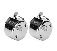 BAFOVY 2 Pièces Compteur de Comptage Manuel Compteur à Manuel en Acier Inoxydable Compteur à 0 Bouton avec Conception de Mini Boucle pour Le Comptage de Marchandises D'inventaire