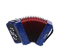 BAFOVY 22 Accordéan Clés, 8 Accordéon de Grade Professionnel à 8 Bouton de Basse avec Sac de Rangement pour Débutant, Facile à Jouer et éducatif, Pratique et Portable (bleu foncé)