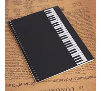 BAFOVY 50 Pages Music Manuscript Notebook for Song Write (Motif de piano noir)
