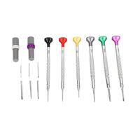 BAFOVY 6Pcs Watch Repair Screw Driver Set, Mini Tool Kit Stainless Steel S2 Alloy Steel with Rotatable Non Slip Base and Color Coded Handles for Watch Repair and Maintenance