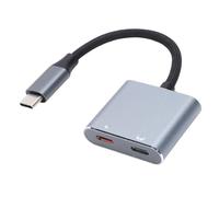 BAFOVY Adaptateur de Lunettes AR USB C vers Double Type C, Double Transmission Vidéo HD 4K 60 Hz avec Port de Charge Rapide PD 100 W pour Lunettes AR VR, Commutateur Steam Deck, O