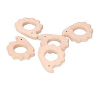 BAFOVY Anneau de Dentition en Bois pour bébé, 5 Pièces, Pendentif Hérisson en Bois de Hêtre, 6,2 X 4,6 X 1 Cm, Polie, Prise en Main Facile pour Bébés, Collier, Bracelet, Chaîne de Sucette