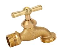 BAFOVY Bibb de Tuyau d'Irrigation en Laiton, Raccord de Plomberie MIP 1 2 Pouces X 3 4 Pouces MHT, Valve à Nez incurvé avec Poignée en Zinc, Installation Facile pour Tuyau d'arrosage, Irrigation