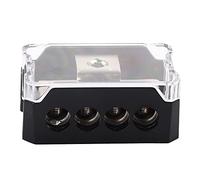 BAFOVY Bloc de Distribution électrique à 4 Voies 1x0 dans 4x4 Out Power Ground Distributeur Splitter Audio avec Coque Transparente en Plastique en Alliage pour Amplificateur de Voiture