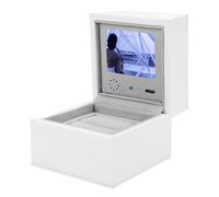 BAFOVY Boîte à Bijoux LCD Boîte à Bagues en Cuir PU avec écran LCD Affichage Vidéo de 2,4 Pouces Doublure en Velours et Batterie 1200 MAh pour les Propositions de Mariage Anniversaires