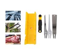 BAFOVY Boîte à Onglets et Scie à Coupe Multi-angle, 3 Lames Remplaçables en Acier au Manganèse, Poignée Antidérapante pour Bois, Plastique, Plaques de Plâtre, Métal Souple, Travail du