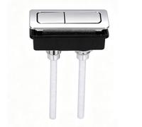 BAFOVY Bouton de Chasse D'eau Double, Bouton Poussoir de Toilette | Couvercle ABS Argenté, Structure à Deux Tiges, Ajustement Universel Réservoir de Toilette Standard, Économise L'Eau,