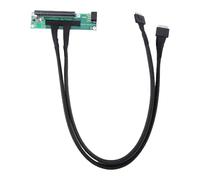 BAFOVY Câble d'Extension de Carte Divisée PCIe 4.0 X16, Câble Adaptateur de Bifurcation 16x vers SFF-8611 X2 65 Cm pour Extension PC Haute Vitesse, compatibilité Carte Mère, Installation Plug and