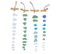 BAFOVY Carillon en Verre de Mer Fait à la Main Carillon Océan Fait à la Main Artisan avec Verre de Mer et Bois pour la Décoration Intérieure et Extérieure du Jardin