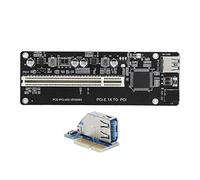 BAFOVY Carte Adaptateur PCIE vers Double PCI Extension de Matériau en Résine pour Aucun Pilote Nécessaire S'installe dans Un Emplacement pour Lecteur Optique de 5,25 Pouces Prend en Charge XP à 10