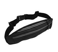 BAFOVY Ceinture de Course, Sac de Taille Réfléchissant avec Poche Zippée Double Couche de Grande capacité, pour Les Sports de Plein Air, Course à Pied, Cyclisme, Randonnée, Voyage (Black)