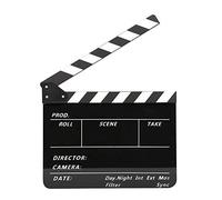 BAFOVY Clap en Acrylique, Clap de Film Professionnel, Son Fort avec Aimants Intégrés, Idéal pour Les Films et la Photographie 30 X 25 Cm (Tableau Noir à Rayures Blanches (PAV1BBE))