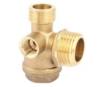 BAFOVY Clapet Anti-retour de Compresseur d'air fileté Mâle en Laiton à 3 Ports, Construction en Laiton Durable pour le Raccordement des Tubes et le Contrôle de la Pression, Vanne à 3 Voies avec