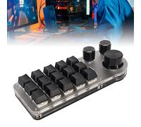 BAFOVY Clavier Mini Compact à Une Main Programmable 15 Touches Pavé Tactile USB 2.4G Wireless et Type C Filaire pour Bureau Gaming Multimédia