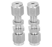 BAFOVY Cloison de Compression en Acier Inoxydable 316, Connecteur à Double Virole, 2 Pièces, Joint Ferme, sans Installation de Soudure, Réutilisable pour le Passage Mural de Tuyaux d'eau, de Gaz et