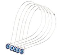 BAFOVY Collier œil Bleu, Pendentif Mauvais œil Turc, Bijoux en Alliage d'émail pour la Protection, Chance, Bricolage de Colliers, Bracelets, Boucles d'oreilles, Cadeaux, 5 Pièces