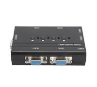 BAFOVY Commutateur KVM USB VGA 4 Ports, Contrôle 4 Ordinateurs avec 1 écran et 3 Ports USB, Plug and Play, Idéal pour une Utilisation à la Maison et au Bureau