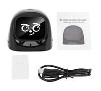 BAFOVY Compagnon de Voiture IA, Robot de Tableau de Bord Interactif, Animal de Compagnie électronique Intelligent avec Chat IA, Surveillance en Temps Réel de la Voiture, pour Enfa (Black)