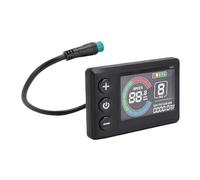 BAFOVY Compteur d'affichage LCD pour Vélo électrique, Panneau de Commande d'affichage Couleur ABS avec Fil 'étanchéité à 5 Conducteurs, Ajustement au Guidon de 22,2 Mm, Vue Claire des Données,