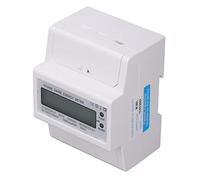 BAFOVY Compteur d'énergie sur Rail DIN, Compteur d'énergie Numérique monophasé 4P LCD en Plastique 220 V 50 Hz 35 Mm Montage sur Rail Lecture à Distance pour Usines, Bureaux, Ateliers (15(60) A)